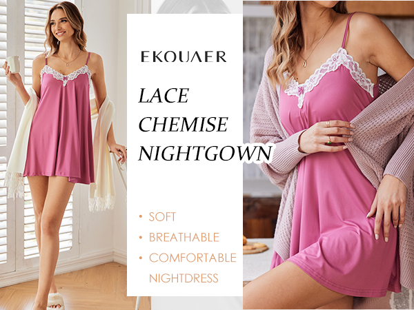 ekouaer lace nightgown