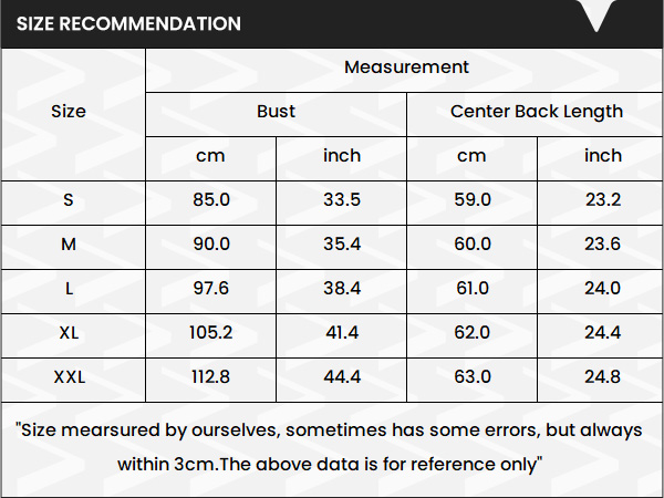 size chart