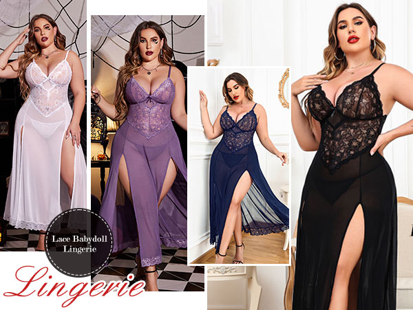 women Plus Size Lingerie For Women Babydoll lingerie for women plus size