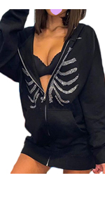 Skeleton Zip Up Hoodie