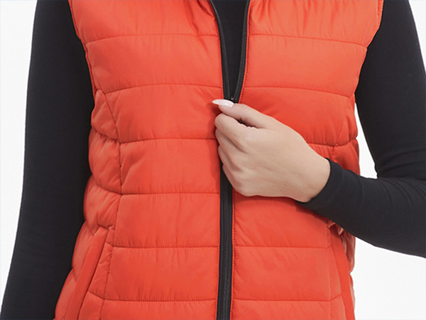 red puffer heated vest women with battery pack included