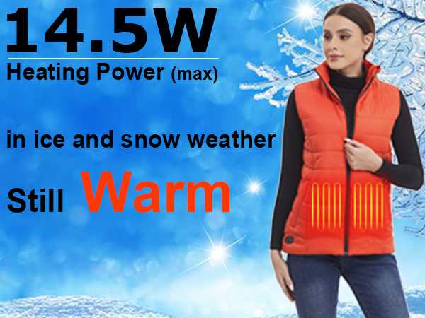 orange red puffer heated vest women with battery pack included