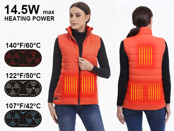 red puffer heated vest women with battery pack included