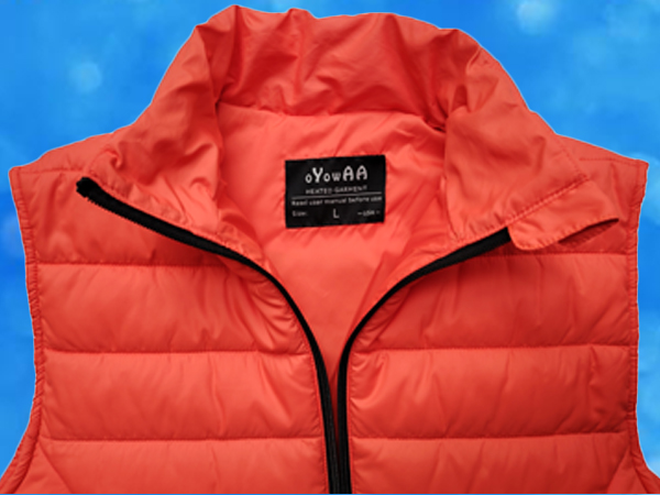 orange red puffer heated vest women with battery pack included