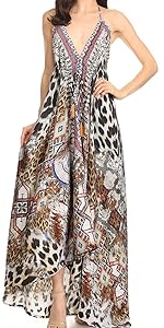 printed halter summer sleeveless v-neck backless summer casual elegant event wedding long maxi dress