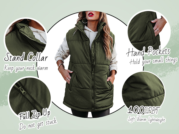 winter zip up vest jackets