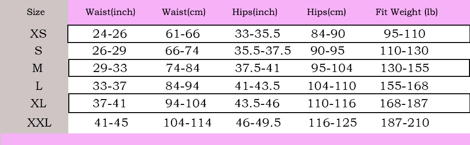 size chart for C01