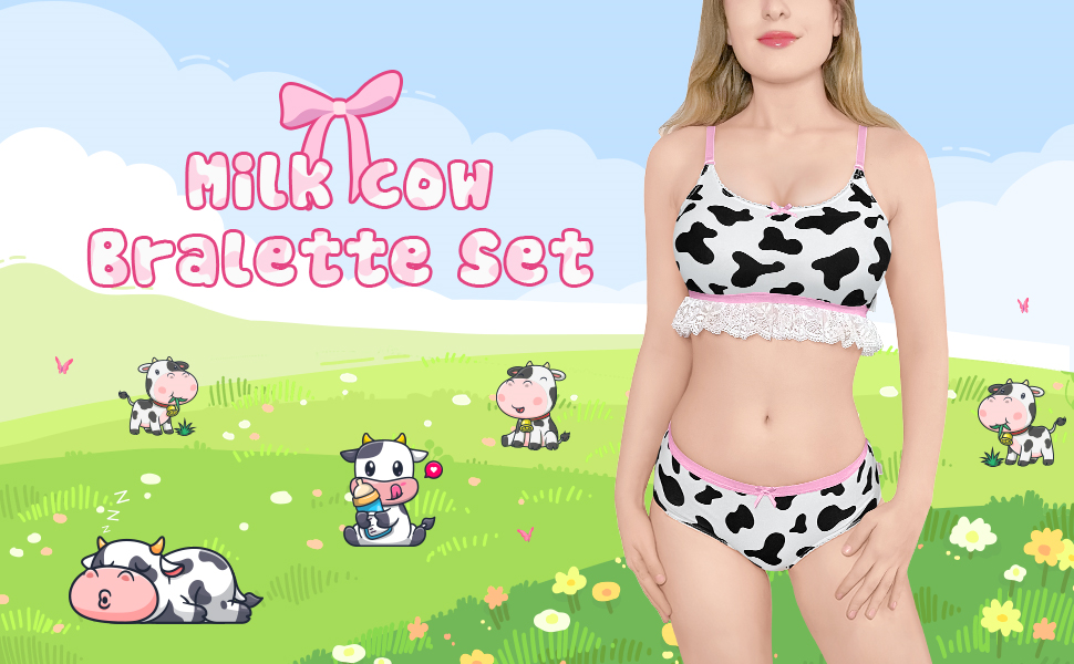 Milk Cow Bralette Set