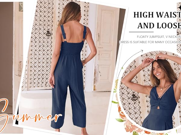 V Neck Jumpsuits A898