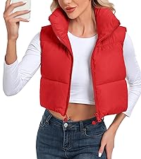 polu womens cropped puffer vest sleeveless winter jacket