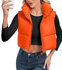 polu womens cropped puffer vest sleeveless winter jacket