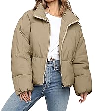 womens puffy jacket warm winter cropped down coat