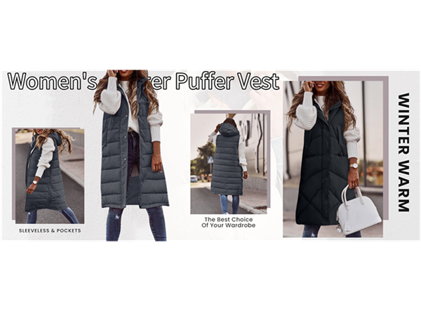 Long Puffer Vest Women