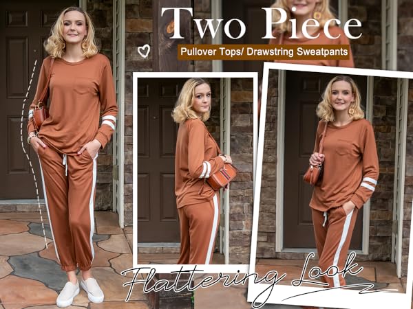 RUBZOOF Lounge Sets for Women 2 Piece Sweatsuits Long Sleeve Fall Outfits