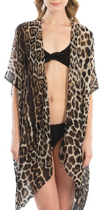 Leopard Print Swimsuits Bikini Cover Up