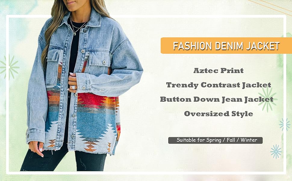 aztec denim jacket