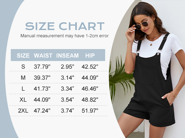 Casual Bib Overall Shorts Rompers