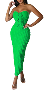 Women Sexy Strapless Bodycon Tube Maxi Long Dress Hollow Out Party Clubwear Dresses