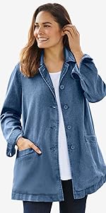 Pleat-Back Denim Jacket