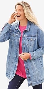 Long Stretch Denim Jacket