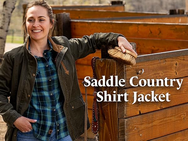 Women''s, Saddle Country Shirt Jacket, Jacket, Plaid interior, Wax Cotton, Fall Jacket, ladies, coat