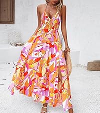 Women''s 2024 Summer Maxi Dress Spaghetti Strap