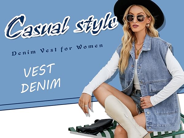 women jean vest