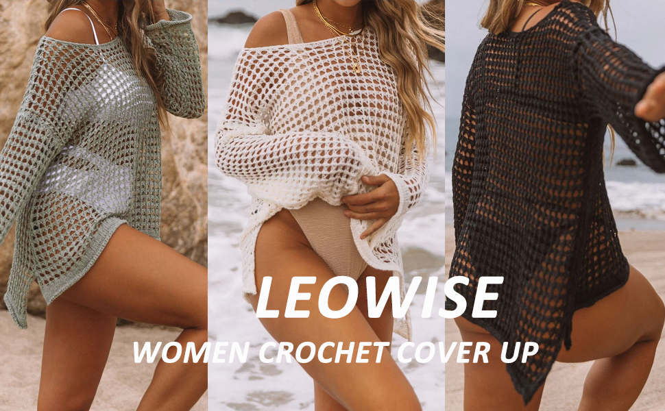 LEOWISE CROCHET SWIM COVER UP WHITE