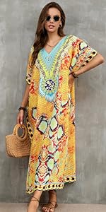 square v-neck cover up long dresses yellow lace cover up