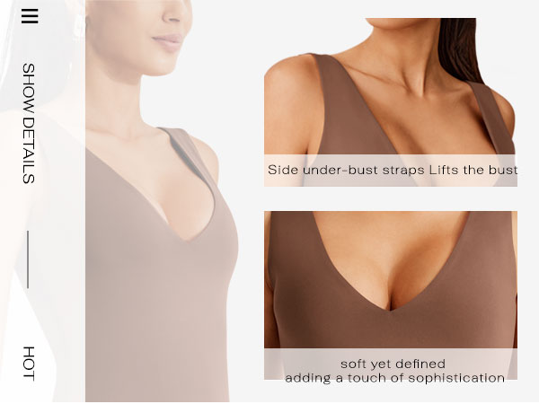  Women’s Sexy Plunge Deep V Neck Sleeveless V Backless Going Out Tank Bodysuits Tops