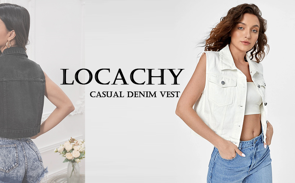 Womens Casual Denim Waistcoat