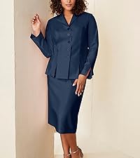 Two-Piece Skirt Suit with Shawl-Collar Jacket