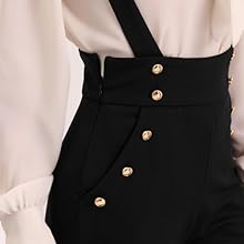 Allegra K Casual Office Overall for Women''s Adjustable Straps Wide Leg Suspenders Jumpsuits