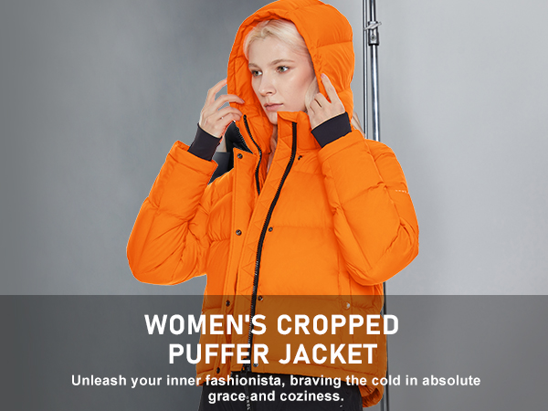 Orolay Women''s Short Down Coat Lightweight Therminal Puffer Jacket with Detachable Hood