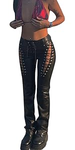 pu leather pants