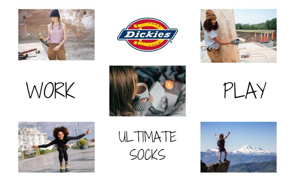 dickies women''s socks work play pictures of women in different work and play activities