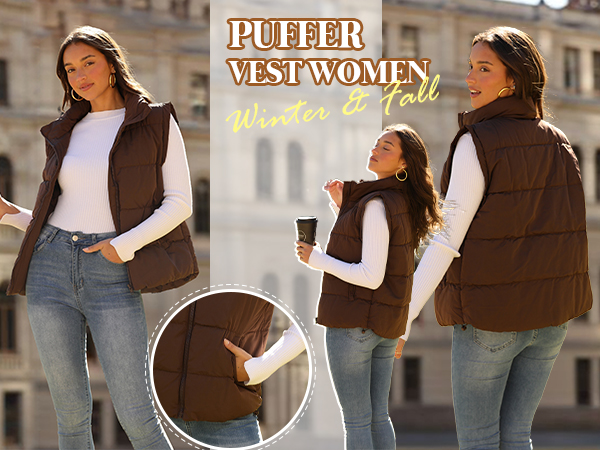 vests for Women jacket sleeveless vest packable down jacket down jacket oversized puffer vest woman