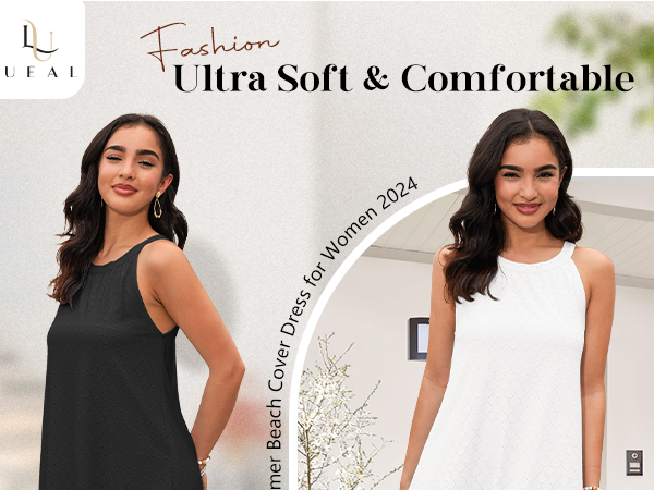 UEAL Sun Dresses for Women 2024 Short Ladies Short Cute Summer Dresses Sundresses