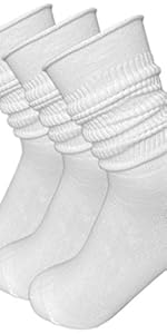 slouch socks for women white crew