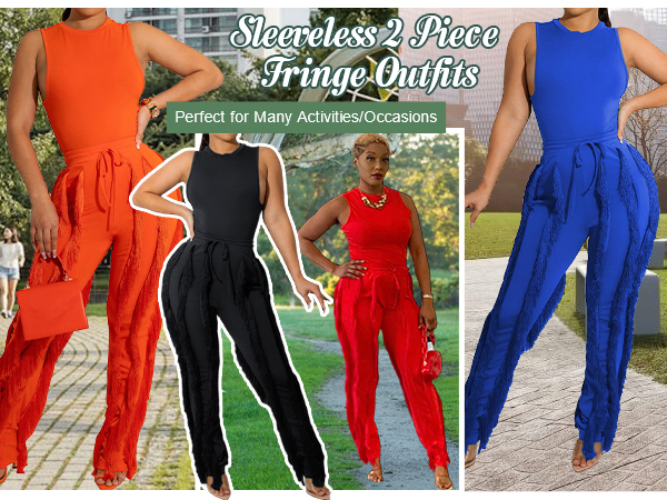 Fringe Pants 2 Piece Outfits