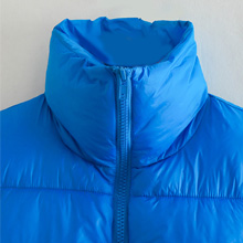 blue puffer vest