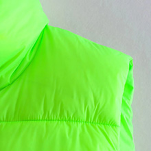 neon green puffer vest