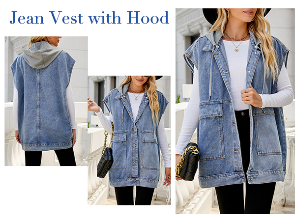 Women''s Sleeveless Denim Vest 