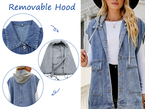 Women''s Oversized Denim Vest 