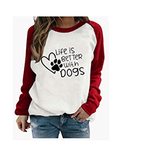 Womens With Dogs Sweatshirt B0CQ1PN7JM