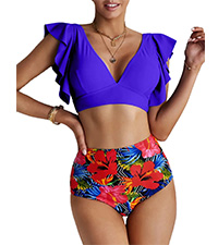 Ruffle High Waist Swimsuit