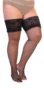  Women, Sexy, Thigh-High, Fishnet, Socks, Stockings, Sexy, Stay-up, Cuff, Quality, Spandex, Basic