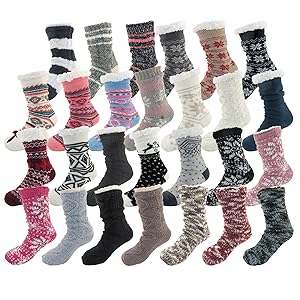 thermal fur furry plush cabin crew sock