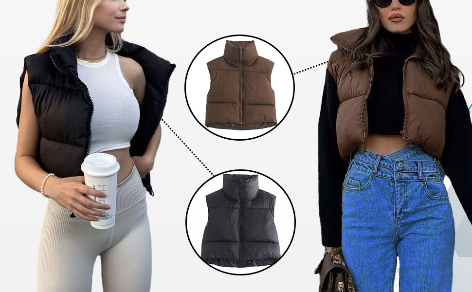 cropped puffer vest