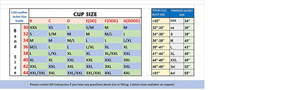 SPN-BFCC jacket size